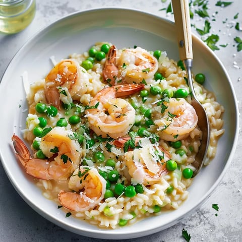 Onctueux risotto aux crevettes