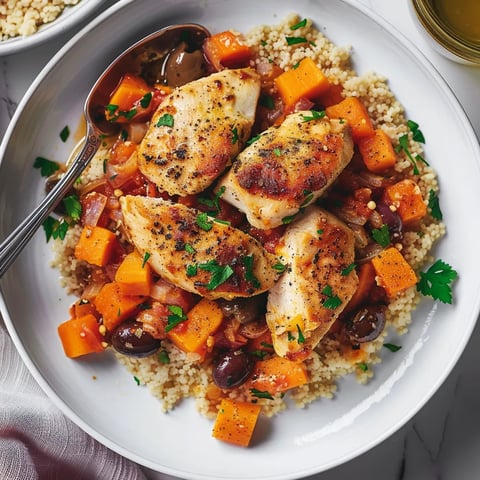 Poulet doux avec patate et olives