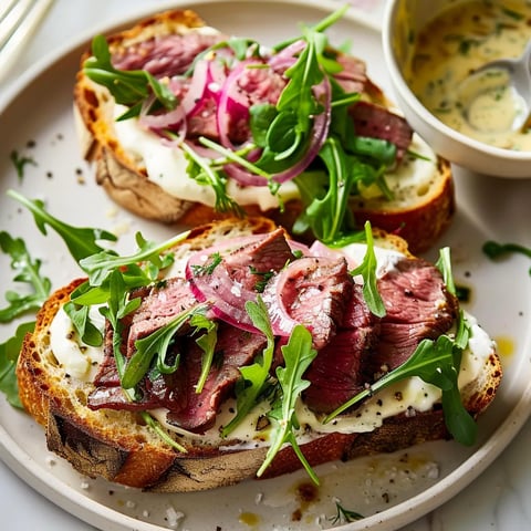 Pain garni au boeuf et oignons