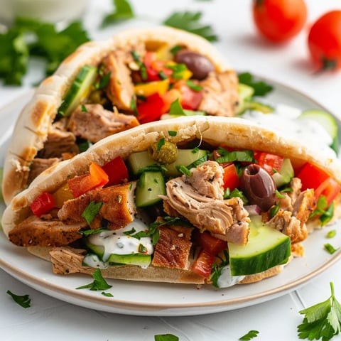 Savoureux pitas au porc