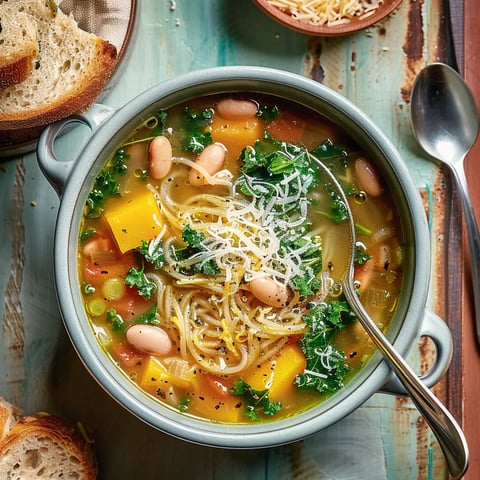 Soupe courge spaghetti kale savoureuse