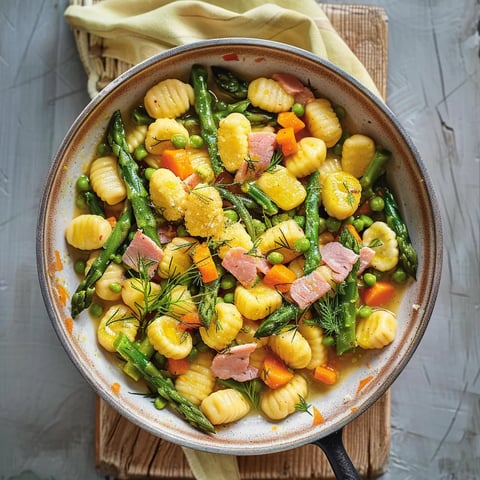 Asperges et gnocchis savoureux