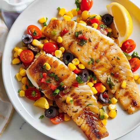 Poisson salade maïs délicieuse