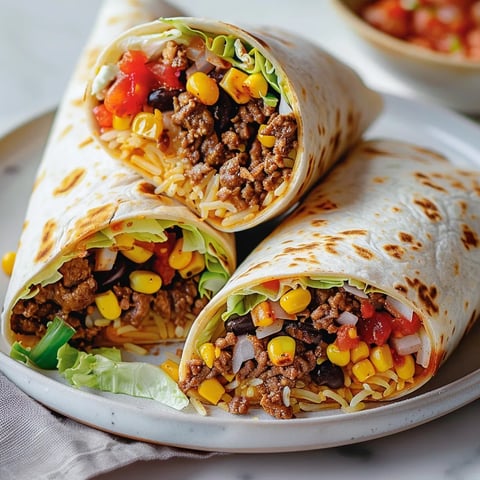 Burritos boeuf riz et poivrons