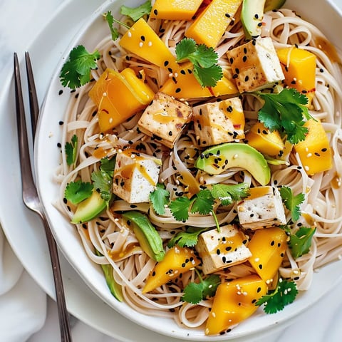 Nouilles tahini tofu mangue
