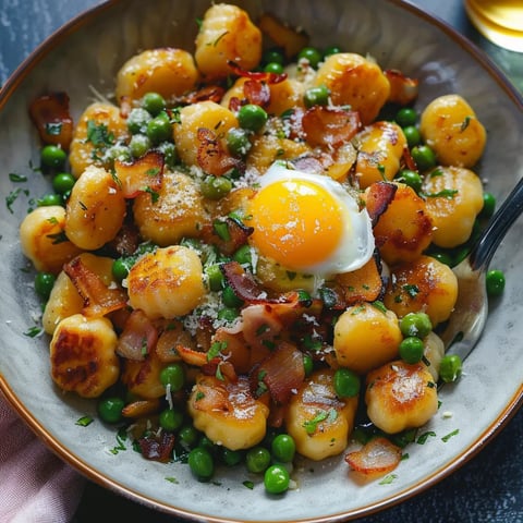 Gnocchis croustillants à la carbonara