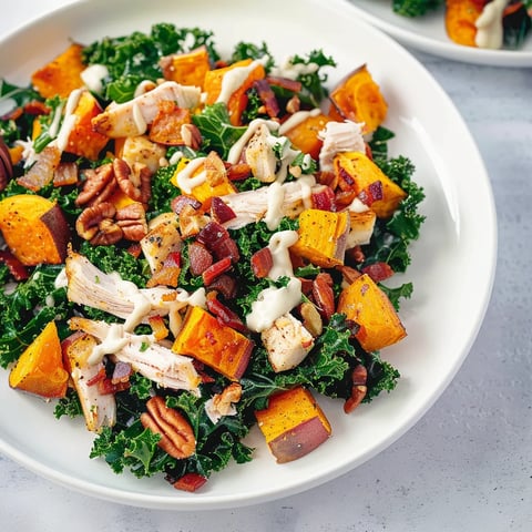 Patates douces kale poulet salade