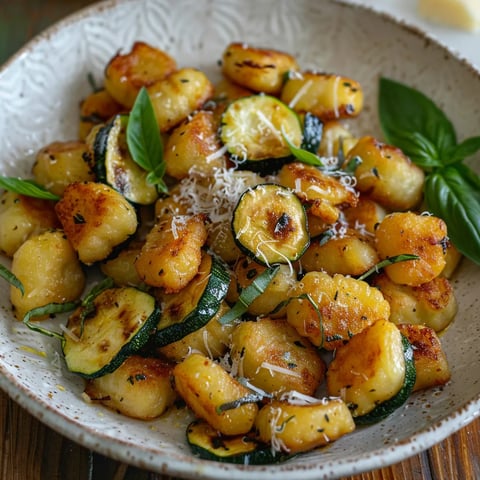 Gnocchis courgettes sauté parmesan