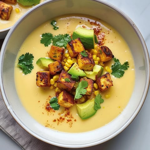 Velouté et tofu doré