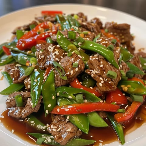 Boeuf tendre et pois croquants