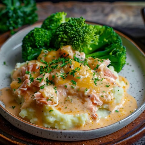 Saumon et sauce brocoli