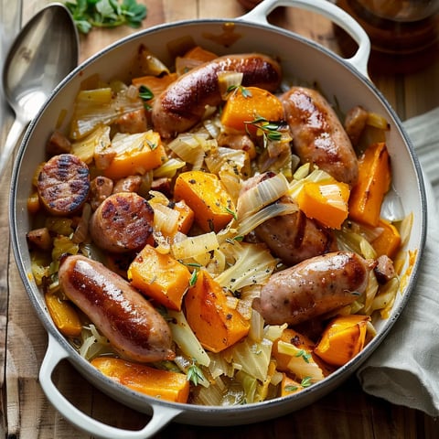 Chou et saucisses fondantes