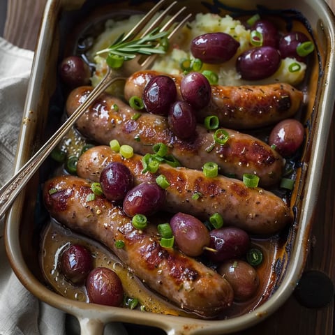 Raisins et saucisses dorées