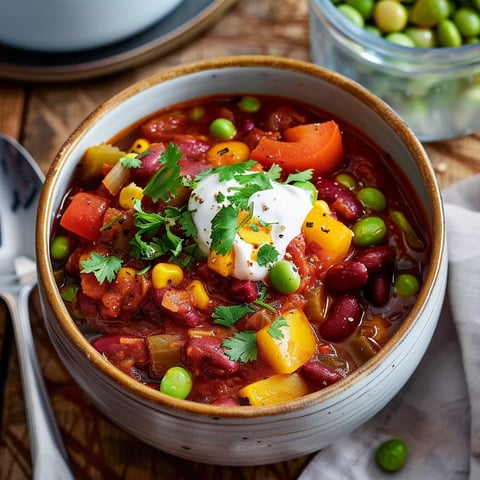 Chili gourmand aux edamames