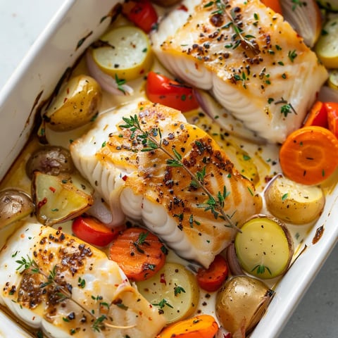 Cabillaud fondant et légumes