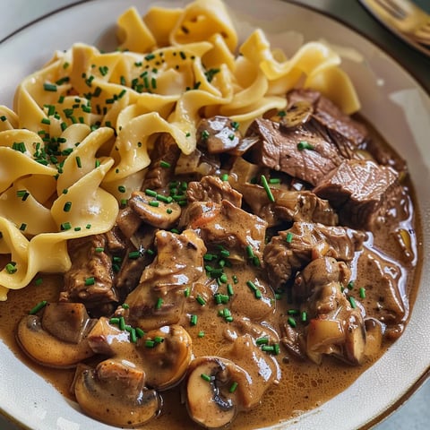 Stroganov crémeux bœuf