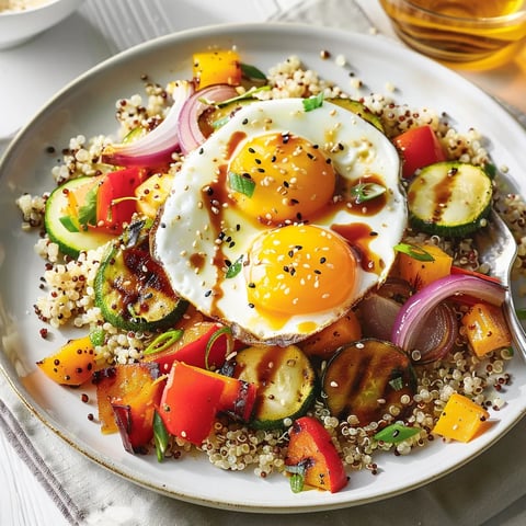 Légumes sésame œufs