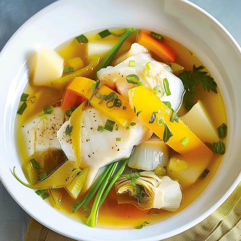 Poisson poché aux légumes