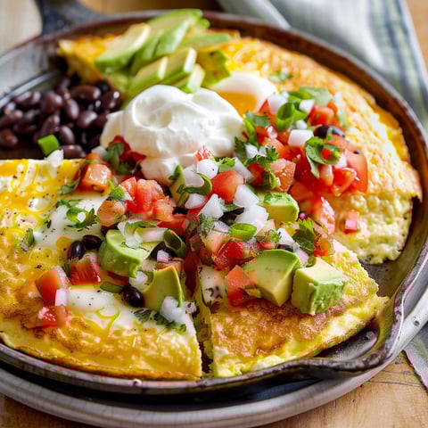 Un plat d'omelette mexicaine soufflée présenté dans un moule.