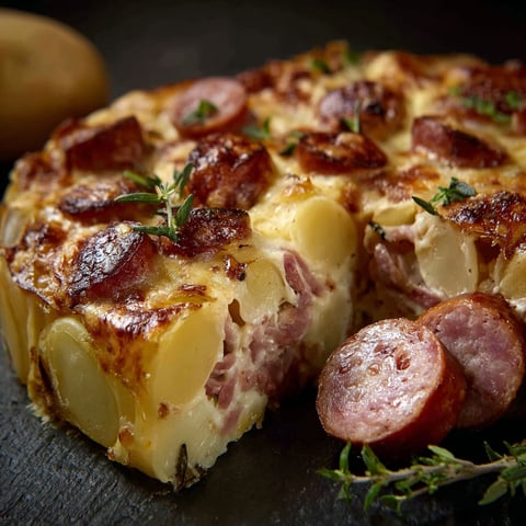 Une poêlée gourmande et chaude servie sur un plateau.