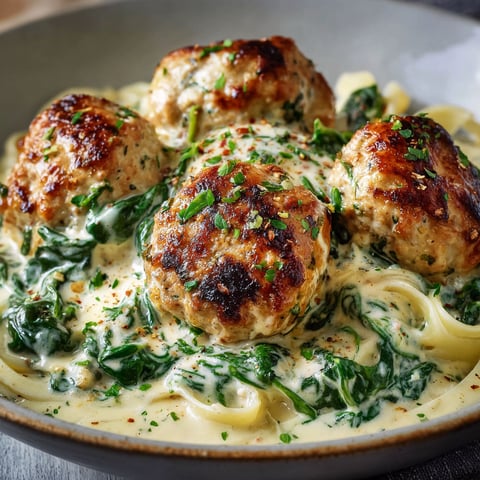 Des boulettes au poulet en sauce.