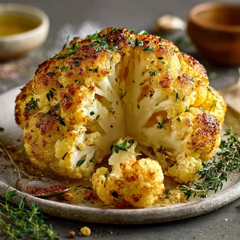 Un chou-fleur avec sauce prête à dorer au four.