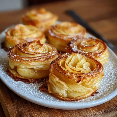 Une plaque de desserts, tels que des roulés feuilletés aux pommes, est servie sur une table.