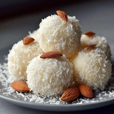 Boules de crème de noix de coco sans cuisson.