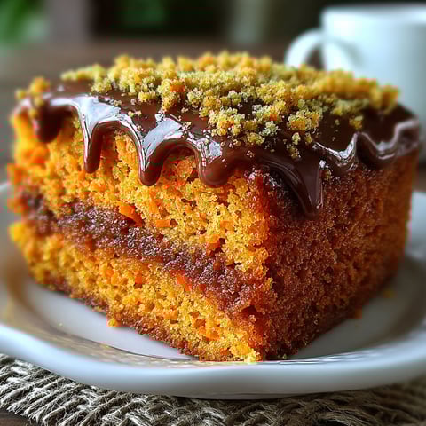 Une tarte au carrot chocolat, délicieuse et facile à préparer, est servie sur un plateau.