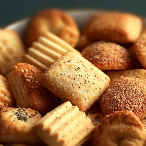 Une assiette de biscuits faits maison, avec des herbes et des grains de café, offre un apéritif délicieux.