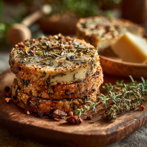 Gâteaux apéro aux herbes de Provence sur un plateau de bois.