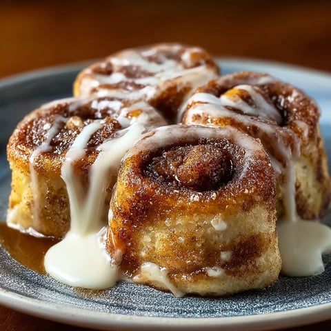 Des roulés façon cinnamon roll en pain perdu, délicieux et sucrés, sont présentés sur un plateau.