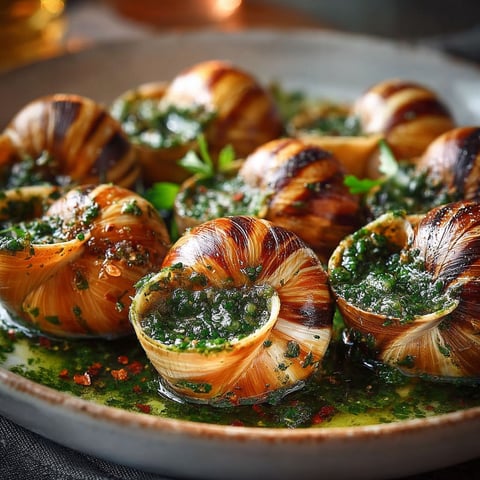 Plate of Escargots Bourgogne Beurre Persillé.