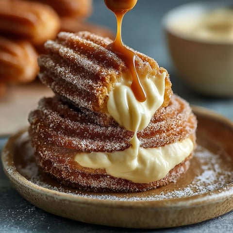 Une churro au chocolat est dégustée avec une sauce au beurre et au chocolat.