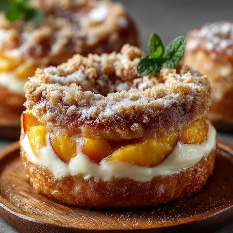 Un dessert fourré de pêches et de crème.