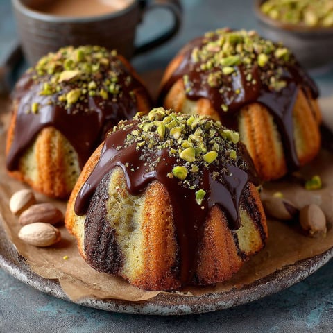 Les Madeleines Marbrées Chocolat Pistache sont un délicieux dessert qui combine la douceur du chocolat avec la fraîcheur des pistaches.