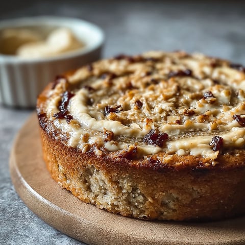 Un gâteau diététique aux flocons d'avoine, avec une couche de crème et des fruits, est présenté sur un plateau.
