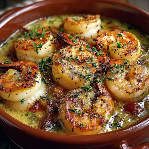 Cassolettes de Gambas et Saint-Jacques, une recette de cuisine qui combine des moules, des gambas et des crevettes, servies dans un bol en terre.