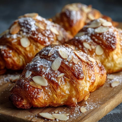 Mini croissants aux amandes, délicieux et facilement préparés, sont présentés sur un plateau.
