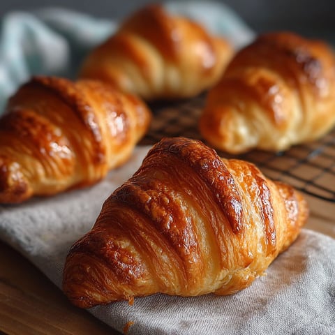 Une pile de mini-croissants au beurre, prêts à être cuits.