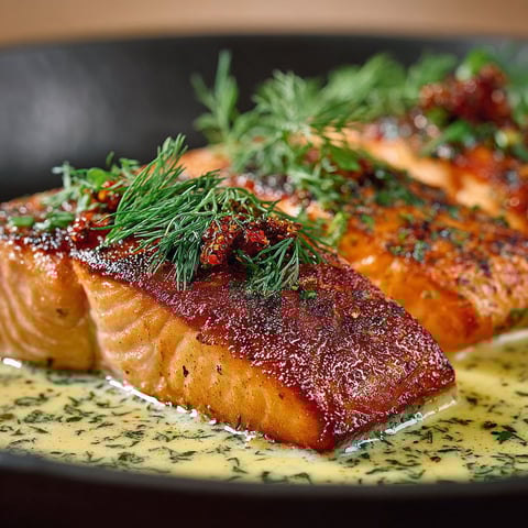 Saumon Poêlé au DILL - Poêlé Salmon with Dill.