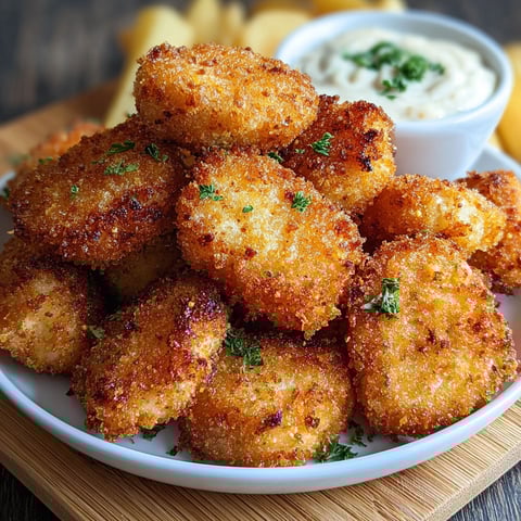 Une pile de Nuggets de Poulet Maison Classiques sur un plateau.