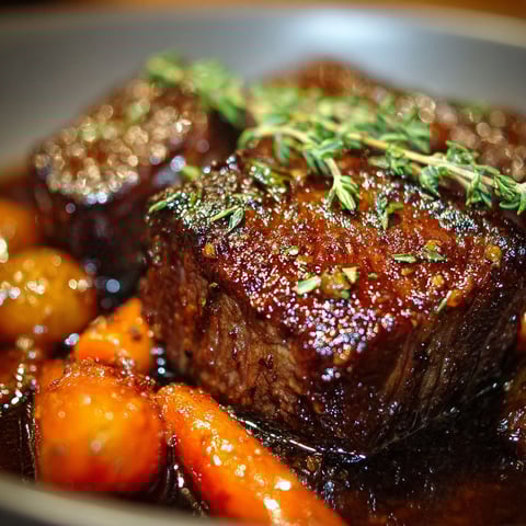 Joues de bœuf au miel et thym, une recette savoureuse et délicieuse.